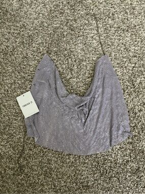 Forever 21 Lavender Chainmail Sequin Cowl Neck Halter Top OS NWT